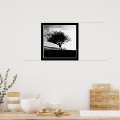 Poster Glastonbury Hawthorn. Arbre. Noir et Blanc. (Cuisine)