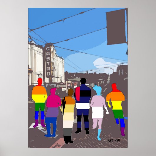 Poster GLBT Pride gens dans le Castro #2 Imprimer l'art (Devant)