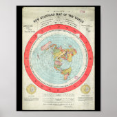 Poster Gleason's New Standard Map Of The World - Flat Ear (Devant)
