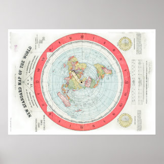 Poster Gleason's NEW STANDARD MAP OF THE WORLD - High Rez