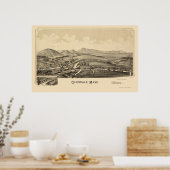 Poster Glendale, MA Carte panoramique - 1890 (Cuisine)