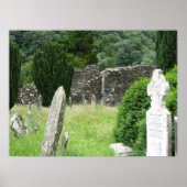Poster Glendalough, cimetière d'Irlande (Devant)