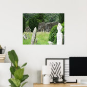 Poster Glendalough, cimetière d'Irlande (Bureau à domicile)