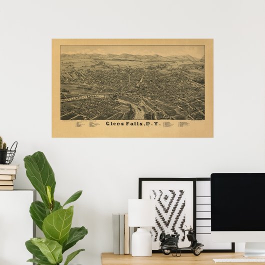 Poster Glens Falls NY 1884 (Bureau à domicile)