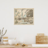 Poster Gletscherkarte - Carte de l'Atlas glaciaire (Cuisine)