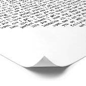 Poster Glisser Chanson Coeur Blanc Lyrique Mur Art Imprim (Coin)