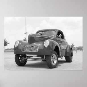 Poster Glisser vintage - Willys Gasser