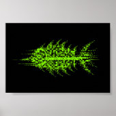 Poster Glitch Pixel Code Fish Wall Art (Devant)