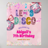 Poster Glitter Sequins Disco Birthday Party Welcome Sign (Devant)