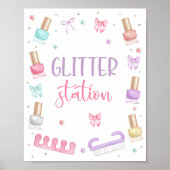 Poster Glitter Station Mani-Pedi Party Manicure Pedicure (Devant)