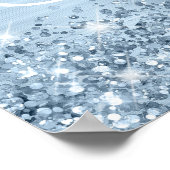 Poster Glitterie Bleu clair Foil Sweet 16 Bienvenue (Coin)