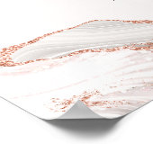 Poster Glitterie Rose Or Blanc Agate 2 Bordure Menu A4 (Coin)