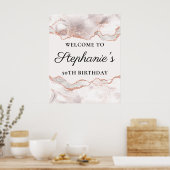 Poster Glittery Rose Gold White Agate 50e anniversaire 24 (Cuisine)