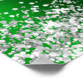 Poster Glittery Silver Green Foil Bridal Shower Welcome (Coin)