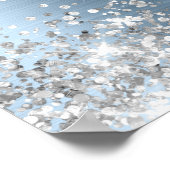 Poster Glittery Silver Light Blue Foil Bridal Shower (Coin)