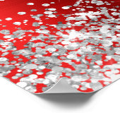 Poster Glittery Silver Red Foil Bridal Shower Welcome (Coin)