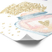 Poster Glitz & Glam Pink Gold Spa Anniversaire Bienvenue (Coin)