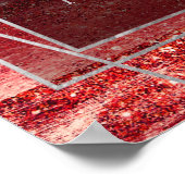 Poster Glitzy Foil | Henna Crimson Red Sparkle Welcome (Coin)