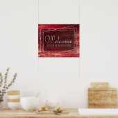 Poster Glitzy Foil | Henna Crimson Red Sparkle Welcome (Cuisine)