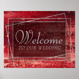 Poster Glitzy Foil   Henna Crimson Red Sparkson Bienvenue