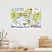 Poster " Global : 1976 - Wale der Welt Wanderkarte ... (Cuisine)