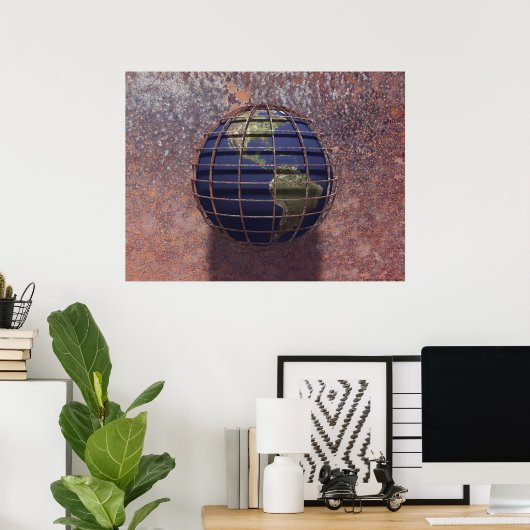 Poster Globe (Bureau à domicile)
