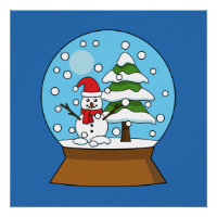 Globe de neige avec Snowman et Pine Tree