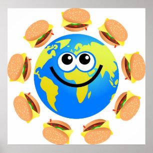 Poster Globe d'hamburger