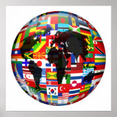 Poster Globe du drapeau (Devant)