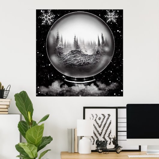 Poster Globe du paysage d'hiver (Bureau à domicile)