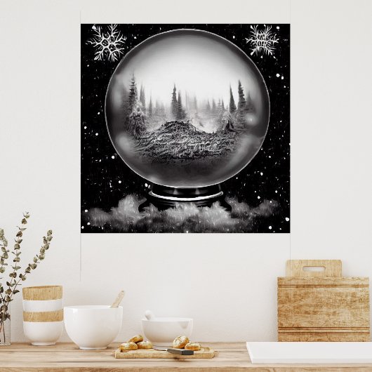 Poster Globe du paysage d'hiver (Cuisine)