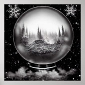 Poster Globe du paysage d'hiver (Devant)