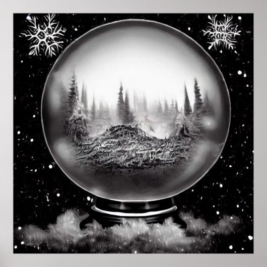 Poster Globe du paysage d'hiver (Devant)