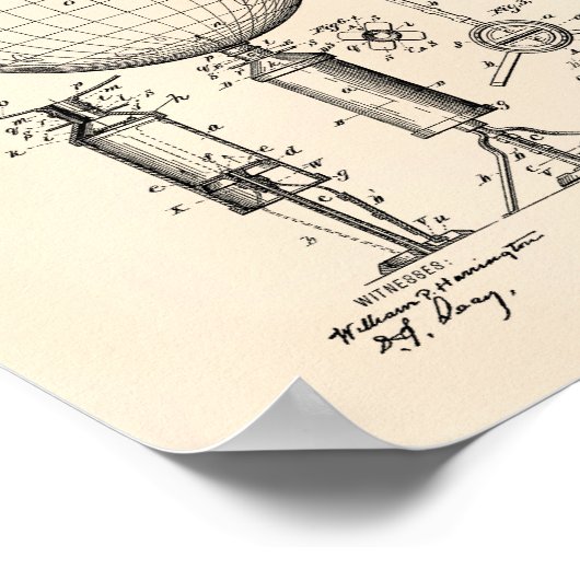 Poster Globe géographique 1892 Art breveté Vieux poivre (Coin)