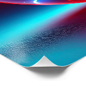 Poster Globe Rouge Réfléchissant Transparent Avec Étoiles (Coin)
