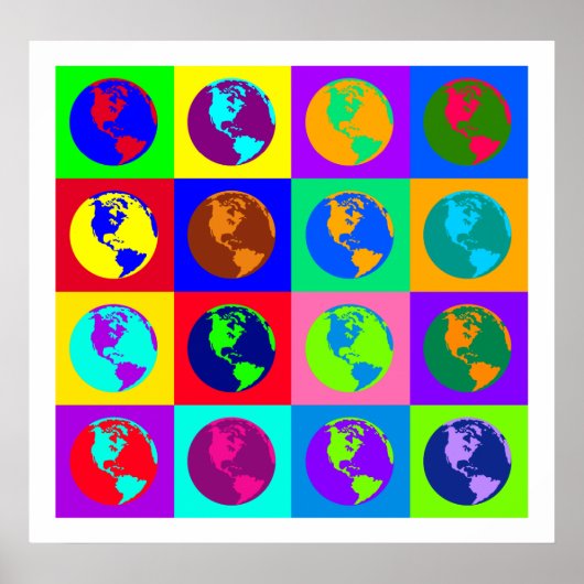 Poster Globes colorées I (Devant)