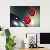Poster globes rouges (Bureau à domicile)