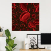 Poster Globules Rouges Microscopiques (Bureau à domicile)