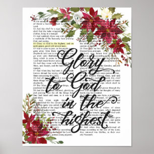Poster Gloire à Dieu dans la plus haute page du Verset bi