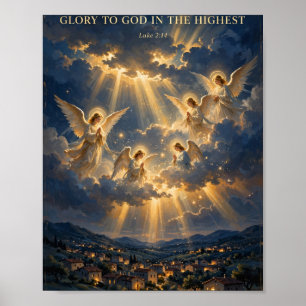 Poster Gloire à Dieu dans l'art de Noël le plus élevé