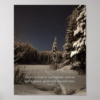 Poster Gloire à Dieu Dans Le Plus Haut Luc 2:14 Noël Sc
