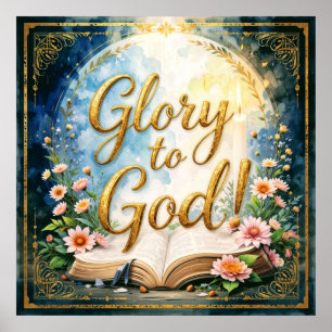 Poster Gloire à Dieu - Œuvre d'art inspirante #1