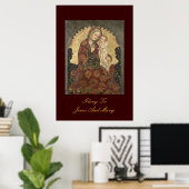 Poster gloire à Jésus et à Marie (Bureau à domicile)