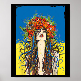 Poster Gloire à l'Ukraine Fleurs d'Ukraine Patriotique Uk