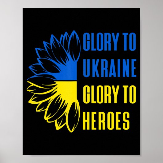 Poster Gloire À L'Ukraine Gloire Aux Héros Ukrainienne Mo (Devant)