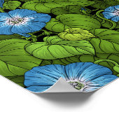 Poster Gloire du matin en bleu et vert (Coin)