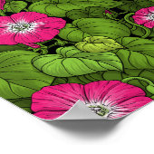 Poster Gloire du matin en rose et vert (Coin)