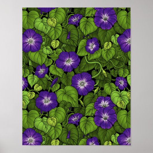 Poster Gloire du matin en violet et vert (Devant)