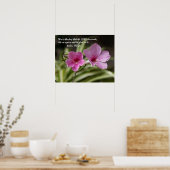 Poster Gloire du matin rose avec vers du psaume 118:24 (Cuisine)