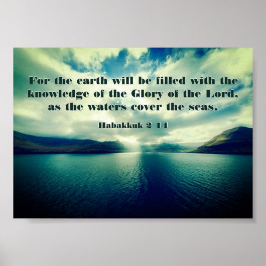 Poster Gloire du Seigneur, Bible Verse, Habakkuk 2:14 (Devant)